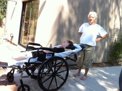 Elizabeth Blue, hospice, reclining wheelchair,